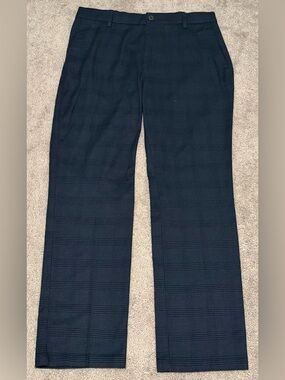 Goodthreads Men’s Athletic Fit Navy Blue Plaid Dress Pants Size 32x29